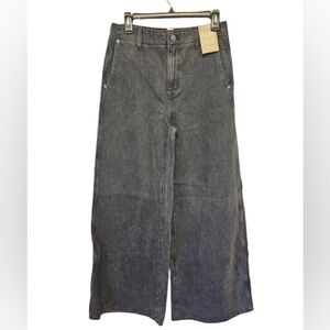 Madewell Wide Sweep Trouser Black Wide-Leg Jeans Women's Size 26 NWT